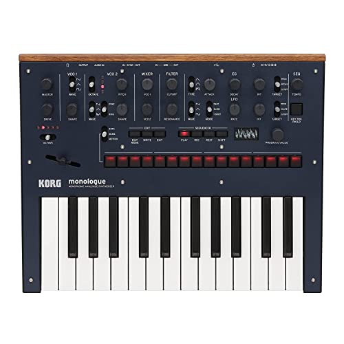 Korg Monolog monophoner Analogsynthesizer mit Voreinstellungen blau