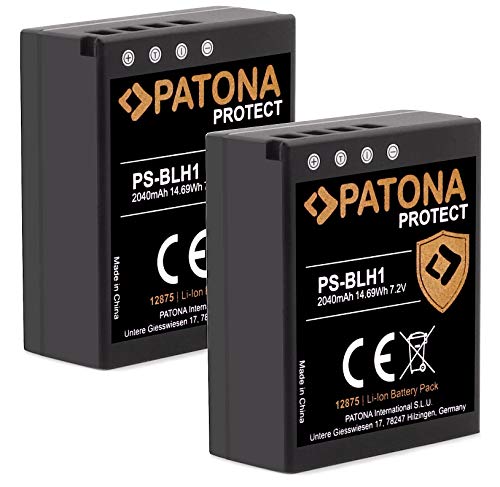 (2X) PATONA V1 Protect BLH-1 PS-BLH-1 Akku (2040mAh) mit NTC-Sensor und V1 Gehäuse - Intelligentes Akkusystem - neueste Generation