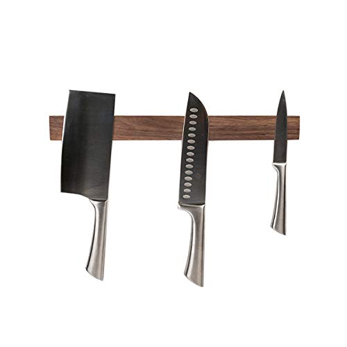 TentHome Messerhalter magnetisch/Magnetleiste Wand Magnethalter Küche Messer Messerleiste Holz 40 cm für Küchenutensilien Werkzeugen (groß-40cm, FAS Walnussholz)