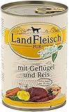 LANDFLEISCH Hundenassfutter »Pur Geflügel und Reis«, 12 Dosen á 400 g