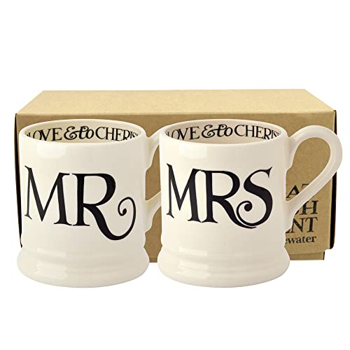 Emma Bridgewater Black Toast Mr & Mrs Set Of 2 1/2 Pint Mugs
