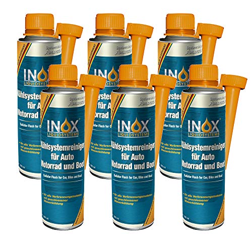 INOX® Kühlsystemreiniger Additiv, 6 x 250 ml - Kühlerschutz für Auto, Motor und Boot