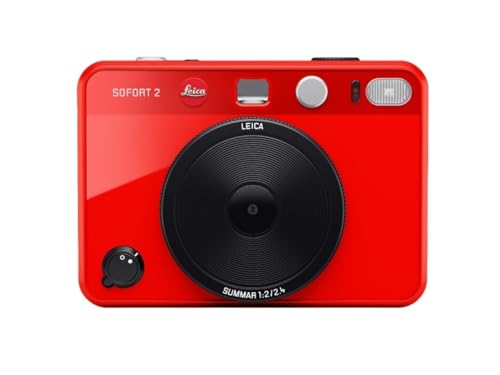 Leica Sofort 2 Sofortbildkamera mit LCD-Display, 2 Auslösern, 10 Objektiveffekten und Unterstützung der Leica FOTOS App (Rot)