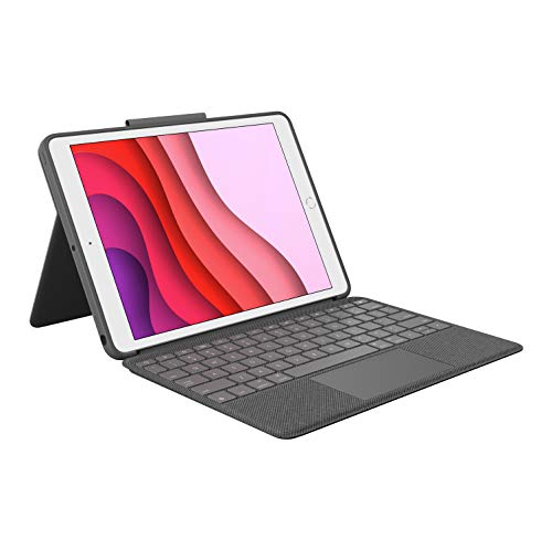 Logitech Combo Touch für iPad (7. Generation) Tastaturhülle mit Trackpad, kabellose Tastatur und Smart Connector Technologie - Graphit