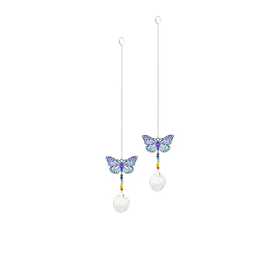 Bosmere W601 Hängender Schmetterlings-Kristall, Set mit 2 Sonnenfängern, Mehrfarbig