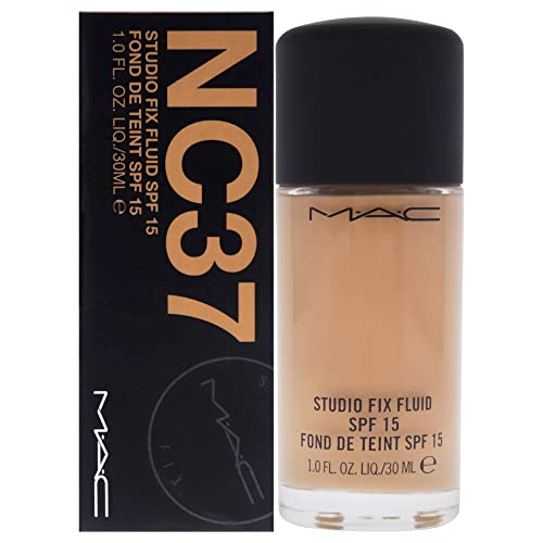 MAC Studio Fix Fluid Make-up-Grundierung, Sonnenschutzfaktor 15, NC37, 1 Stück