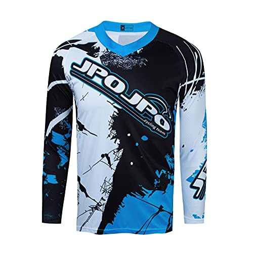 weimostar Radtrikot Herren Mountainbike Motocross Shirt Langarm MTB T-Shirt Fahrrad Downhill Top, 63, XL
