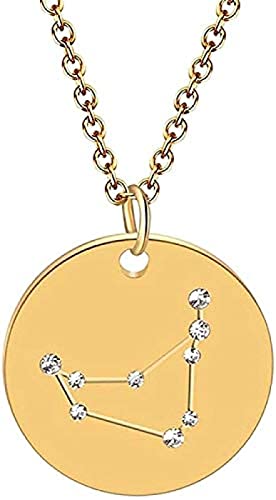 Halskette Mode Horoskop Astrologie Sternzeichen Statement Halskette für Frauen Gothic Schmuck Gold 12 Konstellationen Halskette Runde Charm Choker Geschenk für Frauen Männer Geschenk Halskette