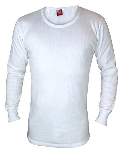 HEAT HOLDERS - Herren Thermo Innenfleece Outdoor Langarm Unterhemd (XX-Large (47-49" Chest), White)