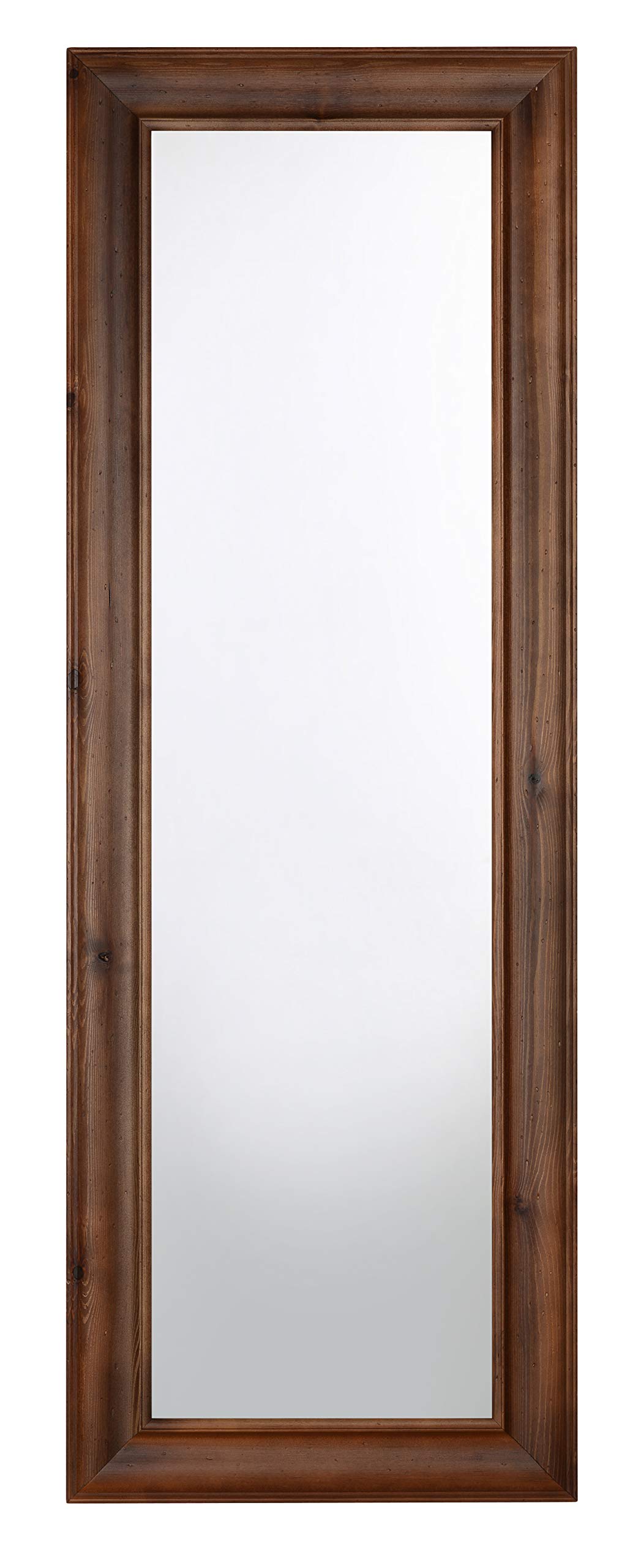 MO.WA Wandspiegel Spiegel Holzspiegel 51x146 Nussfarbe Spiegel klassisch Aufhängen vertikal und quer Ganzkörperspiegel im Landhaus Stil mit Massivholzrahmen