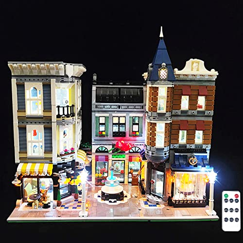 LED Beleuchtungsset für Lego Stadtleben 10255 Modell, Fernbedienung, Licht-Set Kompatibel mit Lego 10255 Stadtleben Creator Expert Assembly Square Bausteinen Modell(Nicht Enthalten Modell)
