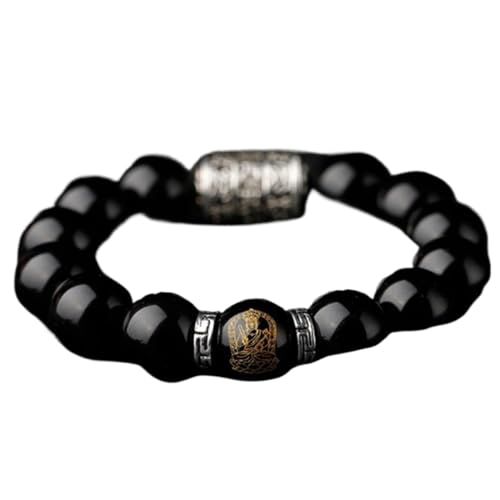 ECOLFE Armband, Geschenke für ihn, Natürliches Obsidian-Reichtumsarmband, 12 Tierkreiszeichen-Tier-Charm-Armband, Reiki-Amulett, Glücksbringer, Böses abwehren, Hund (Color : Pig_8 inches)