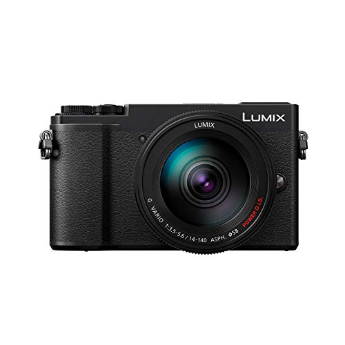 Panasonic Lumix GX9H | Kompakte Hybridkamera + Lumix Objektiv 14 – 140 mm (Sensor 4/3 20 MP, Dual Stab, neigbarer Sucher, Neigungsbildschirm, Takt, AF DFD, Video 4 K) Schwarz – Französische Version