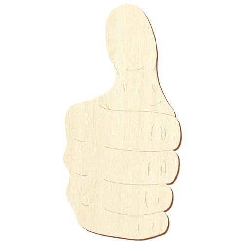 Holz Handzeichen Symbol Daumen hoch - 3-50 cm Deko Basteln, Pack mit:50 Stück, Höhe:15cm hoch