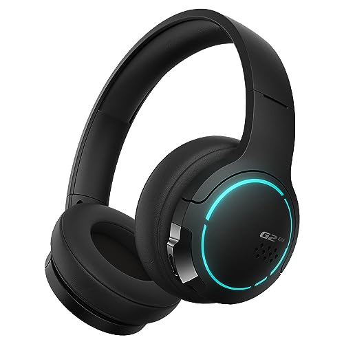 Edifier Hecate by G2BT Gaming-Headset, kabellose Bluetooth 5.2-Kopfhörer mit 40-mm-Treiber, leichte Over-Ear-Kopfhörer mit Geräuschunterdrückung und weichen Ohrenschützern, RGB-Licht, Schwarz