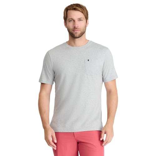IZOD Herren Saltwater, kurzärmelig, mit Tasche T-Shirt, Hellgrau (Light Grey Heather), XX-Large