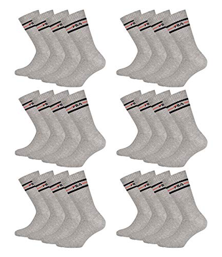 Fila Unisex Socken, 9 PAAR Sportsocken, Einfarbig, gestreift, (3x 3er Pack) (Grau (400), 43-46 - 9 Paar)