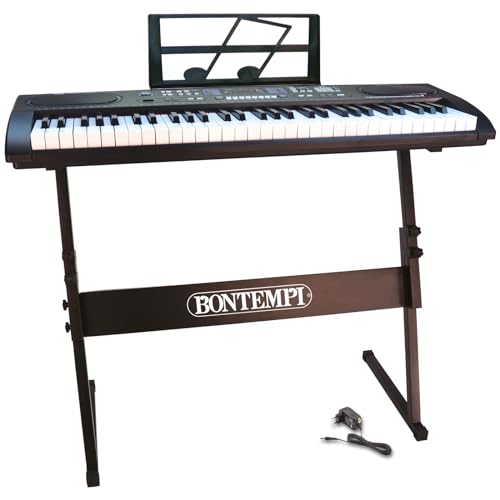 Bontempi 16 6125 6125-Digitales Keyboard 61 Profi-Größe Tasten, schwarz