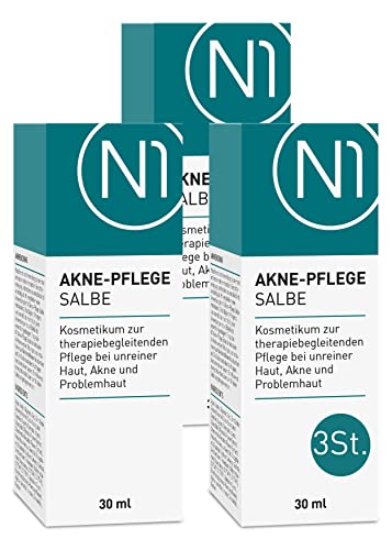 N1 Akne-Pflege Salbe 30ml - [Pickel Creme mit Wirkstoff ICHTHYOL PALE] - antibakteriell, verfeinert das Hautbild, auch für empfindliche Haut - Akne Creme aus der Apotheke