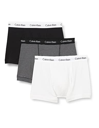 Calvin Klein Herren Boxershorts (3-Pk) (White/B&W Stripe/Black) L