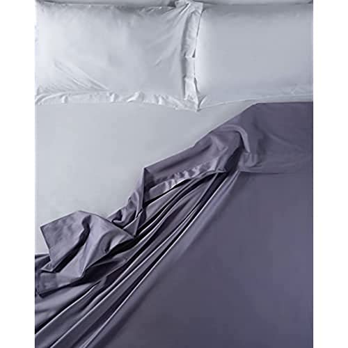 LENZUOLISSIMI - Queen-Bettlaken für Doppelbett, aus Satin-Baumwolle, Fadenzahl 300, 240 x 290 cm, Lavendel