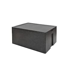 METRO Professional Thermobox Maxi 210, Transportbox aus EPP Polypropylen mit Fassungsvermögen 55,8 L, stapelbar für Temperaturbereich: -40 bis 120 °C, schwarz, ideal für Transport, Catering und Events