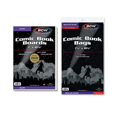BCW Silver Age dicke Comic-Tasche und Rückwand, 100 Stück