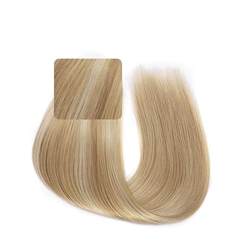 Tape in Haar, Echthaar, Echthaar, glatt, blonde Haut, mit Klebstoffen, Haarverlängerung (Color : P18-24-613, Size : 10 PCS_22 INCHES)