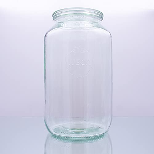 WECK Zylinderglas 3L Einmachglas 3000ml verwendbar als Marmeladenglas, Vorratsglas, Konservenglas 4 Stück