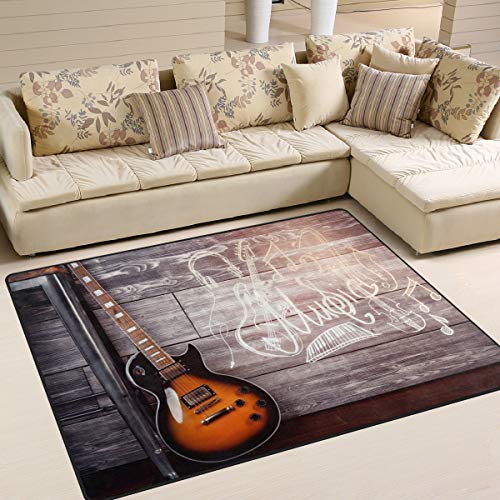 Use7 Gitarren-Teppich für Wohnzimmer, Schlafzimmer, Textil, Mehrfarbig, 203cm x 147.3cm(7 x 5 feet)