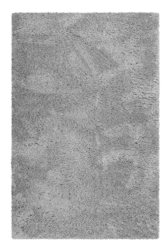 wecon home Kuschelig weicher Esprit Hochflor Teppich, bestens geeignet fürs Wohnzimmer, Schlafzimmer, Kinderzimmer und Flur Yogi (80 x 150 cm, grau)