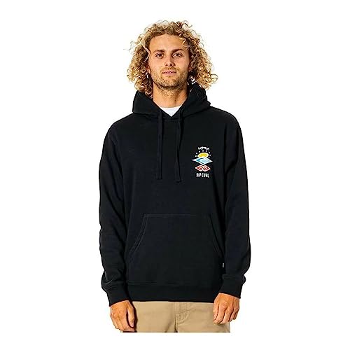 Rip Curl Search Icon Mens Pullover Hoody Large Black