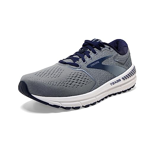 Brooks Mens Beast '20 Running Shoe, Blue/Grey/Peacoat