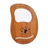 Tragbare Kleine Harfe, 19 Lyre Harfe, Saiteninstrument, Metall Saiten Mahagoni Instrument, Lyre, Einfach Zu Bedienen, Mit Stimmschlüssel Und Saiten Usw,D