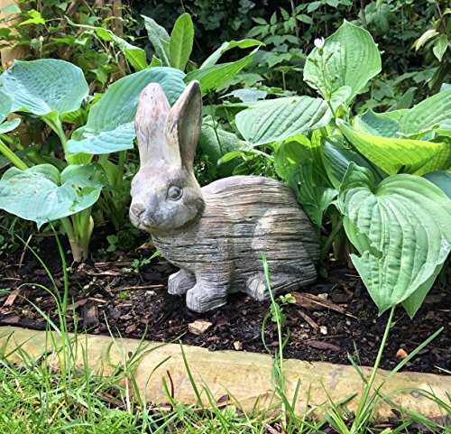 Garten-Ornament-Skulptur mit Hasen-Stein-Effekt. Dieses charmante Ornament ist ideal für Gärten, Türstopper, Wintergärten oder Innenräume
