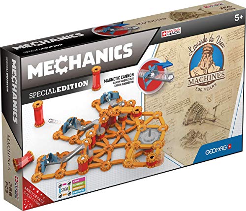 Geomag Sonderedition 784 - Leonardo Mehrfachkanone - Magnetische Konstruktionen - Leonardo Da Vinci - Lernspielzeug für Kinde - 266-teilige Box
