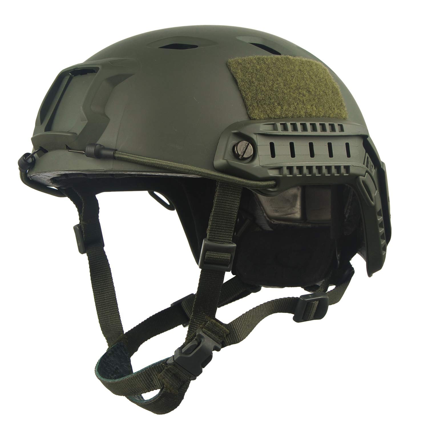 LOOGU Airsoft Helm Fast BJ Militärhelm Ops Core Helm mit Kopftuch Taktischer Schutzhelm für Paintball Freizeit Outdoor Tactical Jagd Top Grün Helmet