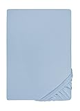 biberna Jersey-Elastic-Spannbetttuch 0077866 eisblau 1x 140x200 cm - 160x220 cm