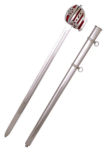 Battle-Merchant Schottisches Breitschwert mit Stahlscheide | Echtes Culloden Schwert aus Kohlenstoffstahl | Deko Breitschwert für Erwachsene