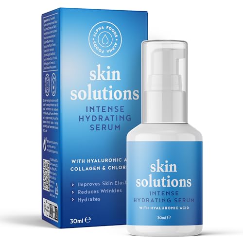 Hyaluron Serum hochdosiert - feuchtigkeitsspendende Gesichtspflege mit Chlorella, Marine-Collagen und 4D-Hyaluronsäurekomplex - 30ml - reich an Antioxidantien - Festigkeit & Elastizität für die Haut
