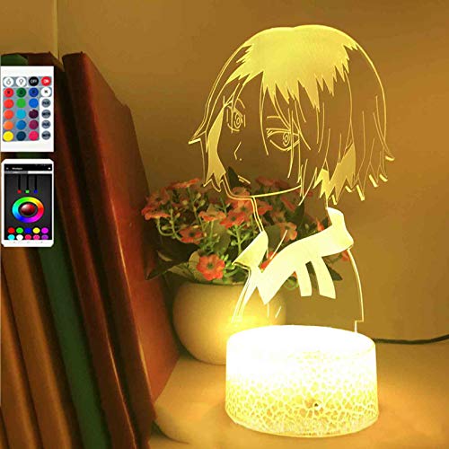 Haikyuu 3D Anime Figur Nachtlicht Vision Effekt LED Nachttischbeleuchtung Schlaflampe Fernbedienung & 7 Farben Geburtstag Weihnachten Festival Deko Geschenke für Jungen Kinder Teenager Freund