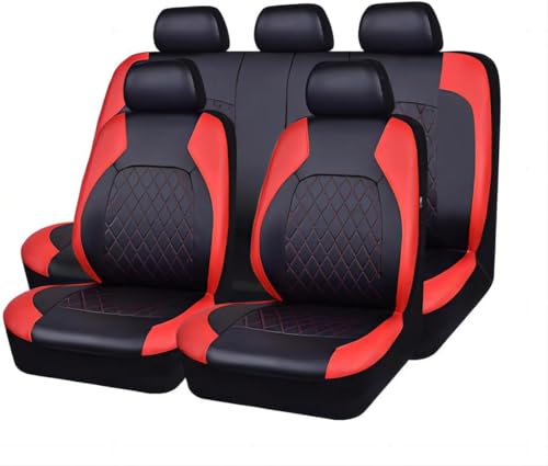 THERES Sitzbezügesets Autositzbezüge Set für Audi S8 2020-2022 Sitzbezüge Auto Set für die Vordersitze Rückbank Kissen Schutz,B-Red