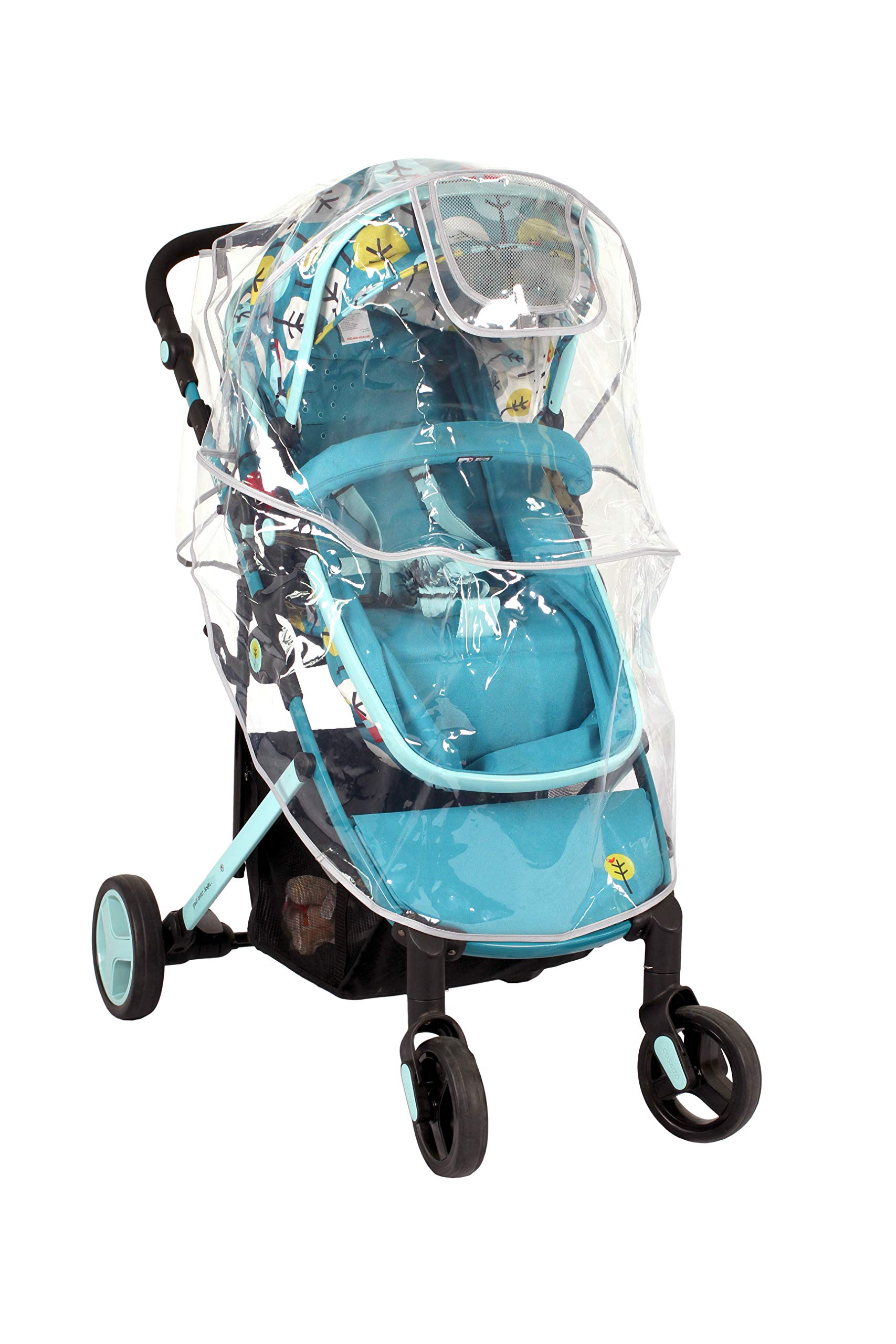LittleLife Buggy und Kinderwagen Transparente Regen- und Windschutzhülle, Universal-Vollschutz passend