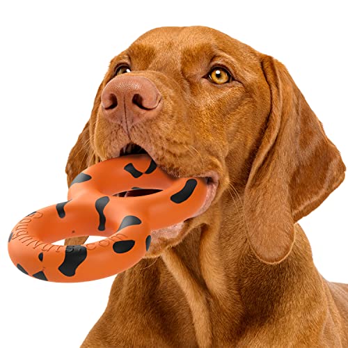 Goughnuts â€“ praktisch unverwüstlich, es Hundespielzeug zum Ziehen mit groÃŸen Hunden von 13,3-70 kg â€“ natürliches, robustes Gummi für aggressive Kauer, Orange