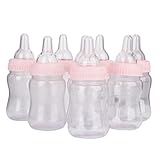 Nuolux, 12 Babyflaschen als Geschenk für Babyshower, Geburtstagspartys (rosa)
