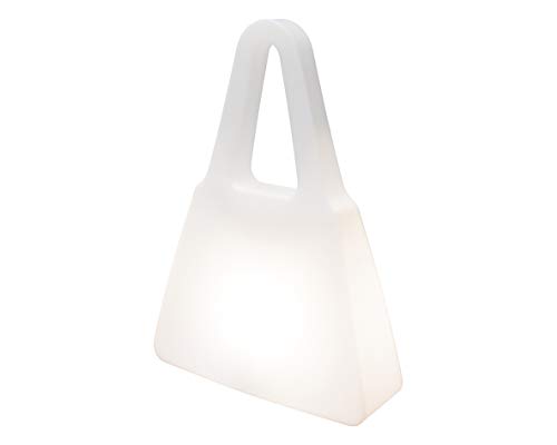 8 seasons design | Stylische Dekoleuchte Handtasche Shining Bag (75 cm groß, E27, für innen & außen, Schaufensterbeleuchtung, Schaufensterdeko) weiß