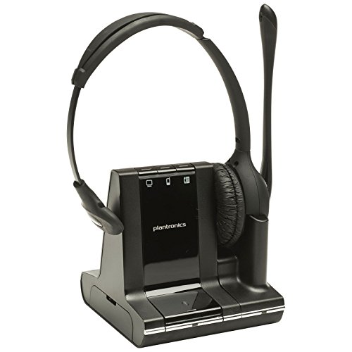 Plantronics Savi W710 – Kopfhörer mit Mikrofon (Call Center/Büro, Monophon, Kopfband, Schwarz, DECT, kabellos)