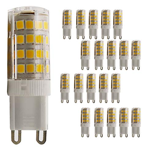 G9 LED Lampen /450 lumens/ 5W/Warmweiß 2800K/ G9 LED Leuchtmittel Birne/AC 220-240V/ Nicht Dimmbar/ 20er Pack