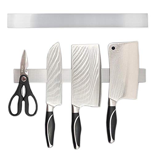 Womdee Magnetischer Messerhalter, magnetische Messerleiste, Edelstahl, magnetisch, einfache Montage, Messerhalter für Wand, Küche, Zuhause, 40 cm