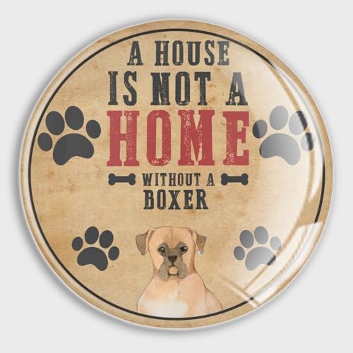 Evans1nism Glasmagnete mit Aufschrift "A House Is Not A Home Without A Boxer", für Kühlschrank, Hund, Mutter, Geschenk, kleine Magnete, Haustier, Tier, Kühlschrankmagnet, schöne Kühlschrankmagnete für